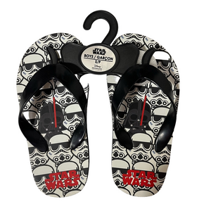 Star Wars Flip Flops Kids Size Small Black and White
